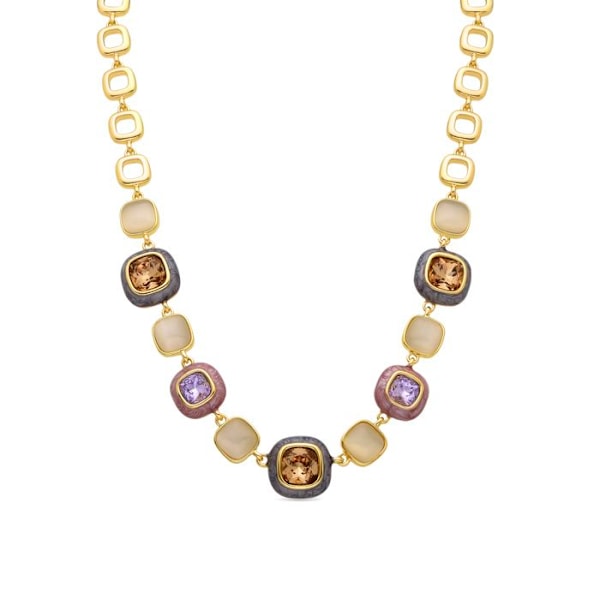 Collier - Luxenter - Drogolo - Guld 18 karat - Flerfärgad zirkon - 41 cm + 5,5 cm Flerfärgad