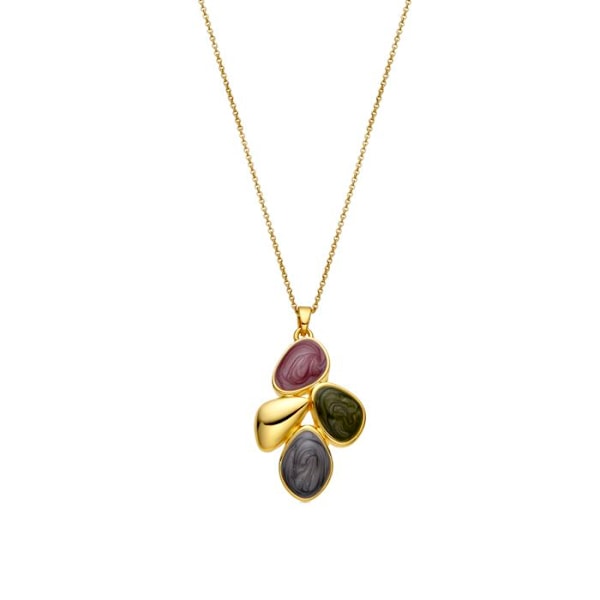 Collier - Luxenter - Laido - Guld 18k - Multifarget lak - 42 cm + 3 cm forlængelse Flerfärgad
