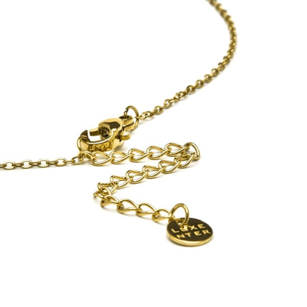 Halsband - Luxenter - Bokstav A - Flerfärgad zirkon - Guld 18k - 42 cm + 3 cm förlängning Flerfärgad