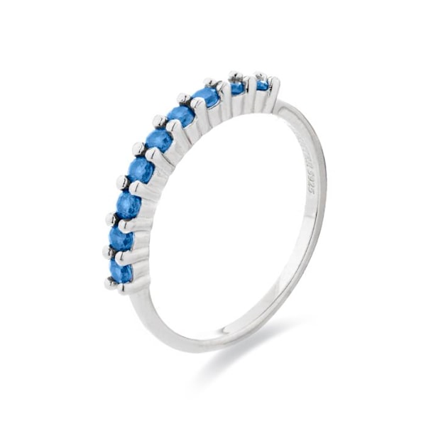 Baguette - Luxenter - Reiva - Silver 925 - Kubisk Zirkon - Blå Topas blå 16