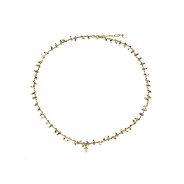 Collier - Luxenter - Kalau - Argent 925 - Guld 18k - Flerfärgade kristaller Flerfärgad