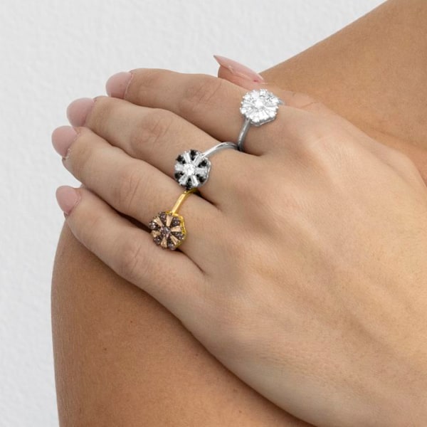 Ring - Luxenter - Lorush - Silver 925 - Zircon Onyx - Rhodium Plated svart 18