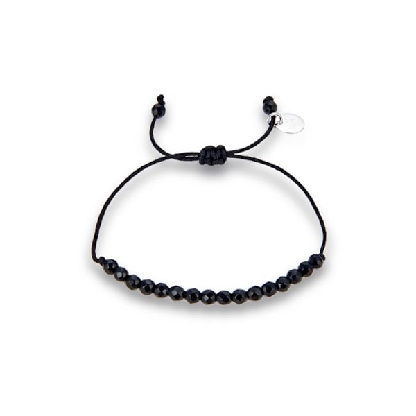 Armbånd - Luxenter - Aquisa - Sølv 925 - Sorte jade - Rhodiumbelagt Svart