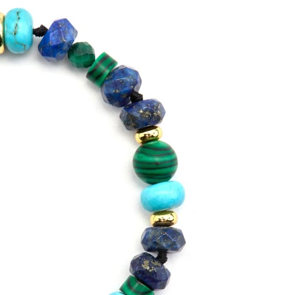 Armband - Luxenter - Arru - Naturlig Lapis Lazuli - 18k Guld - 6 mm bredd