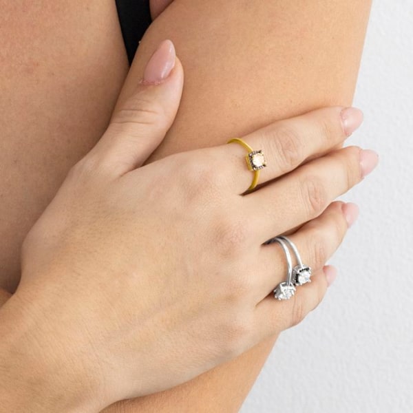 Sormus - Luxenter - Lehak - Hopea 925 - Läpivalaistu zirkonium - Rhodium-käsitelty pengar 18