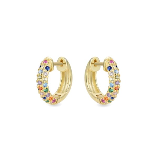 Örhängen - Luxenter - Iralda - Silver 925 - Flerfärgad zircon - Guld 18K Flerfärgad