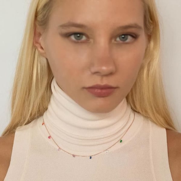 Collier - Yente - Silver 925 - Guldpläterad 18 Karat - Flerfärgad Zircon - One Size Flerfärgad