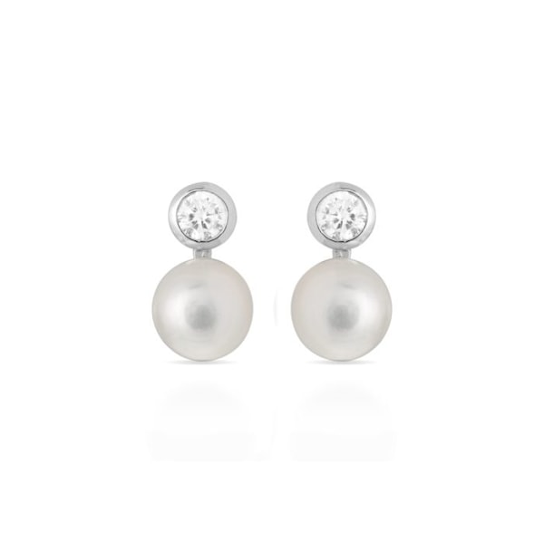 Luxenter Örhängen i 925 silver med rhodiumbelagd vit pärla Höjd 14,5 mm - Essential Vit