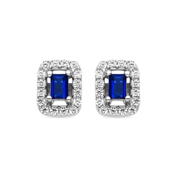 Örhängen - Luxenter - Sesh - Silver 925 - Syntetisk safir - Rhodiumpläterad