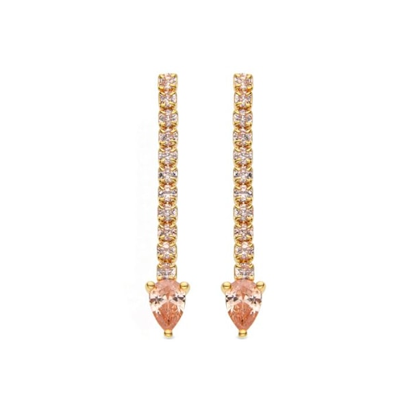 Örhängen - Luxenter - Uri - Silver 925 - Guld 18k - Champagne zirkonium