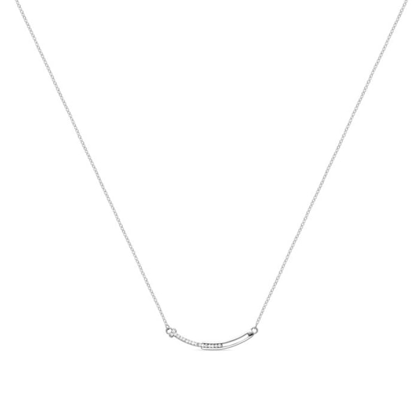 Collier - Luxenter - Fai - Cubisk zirkon - Rhodiumbelagt - 42cm + 3cm forlængelse