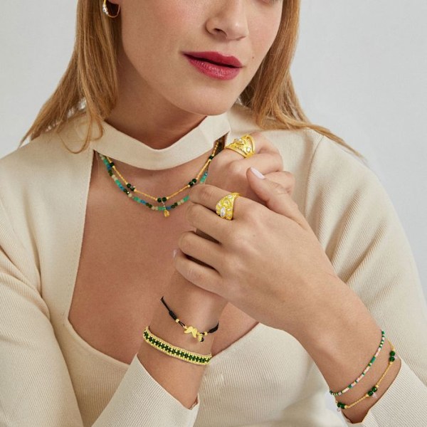 Armbånd Luxenter i 925 sølv med glitrende zirkon og 18K guld finish - Dwyr