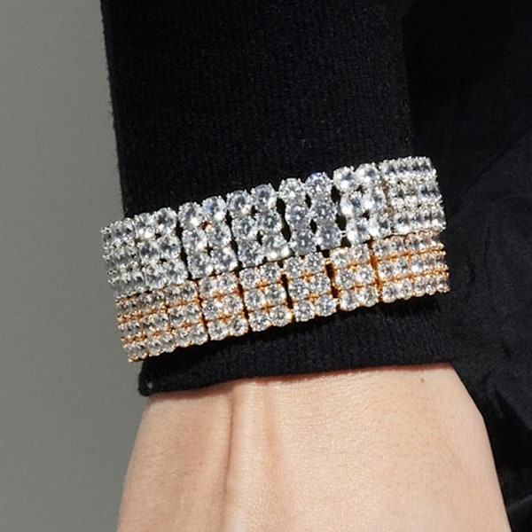 Armbånd - Luxenter - Uriom - Guld 18k - Champagne zirkon - 19 cm x 15 mm