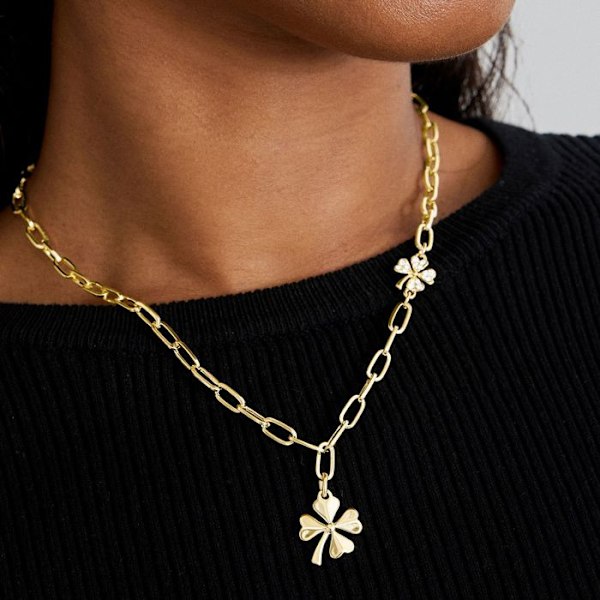 Halsband - Luxenter - Brilliant - Guld 18K - Kubisk zirkon - Längd 43 cm + 5 cm