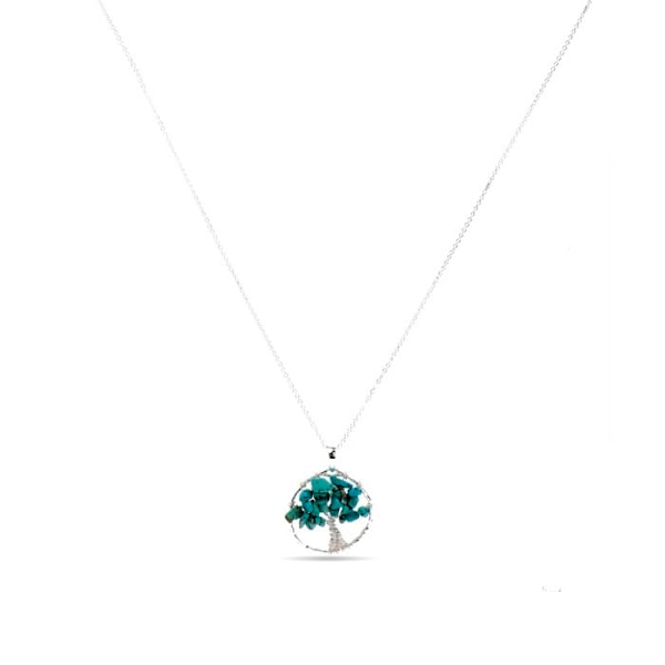 Collier - Budleia - Legering - Rhodinerad - Turkos - One size Turkos