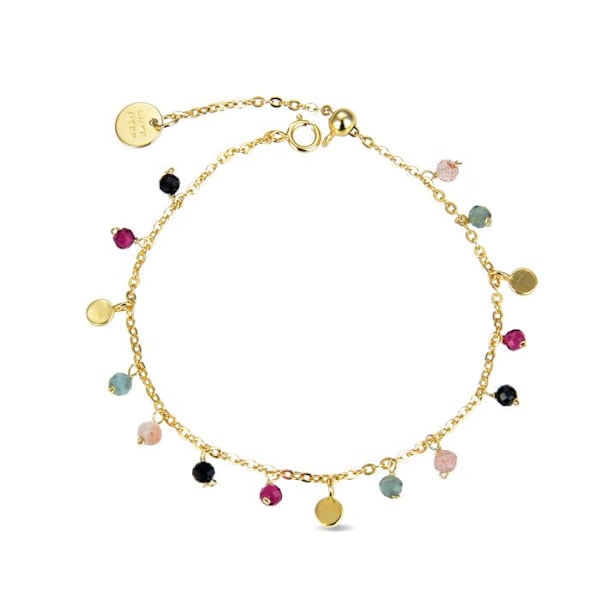 Armband - Natsad - Silver 925 - Guldpläterat 18 Karat - Flerfärgad Kristall - One Size Flerfärgad