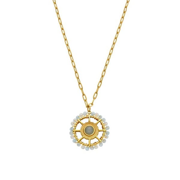 Collier Luxenter med blå krystal og 18k guldfinish - Yakde