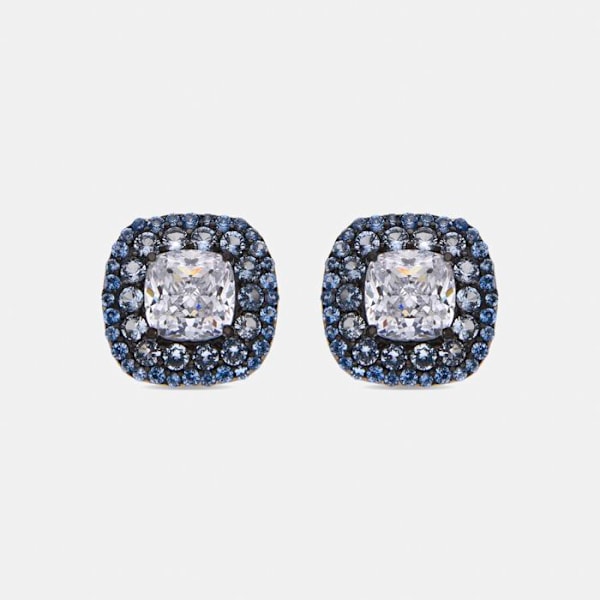 Øreringe - Salug - Sølv 925 - Blå Topaz Zircon - Rhodiumbelagt - 12 mm