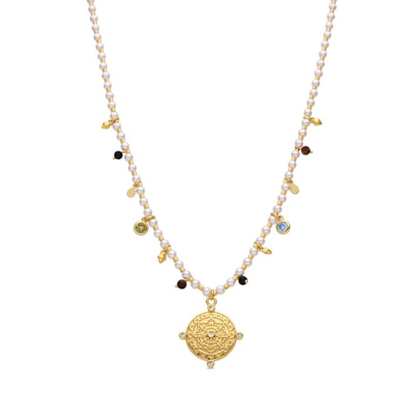 Collier - Luxenter - Thydo - Argent 925 - Guld 18k - Vita pärlor Vit