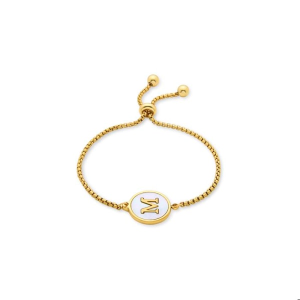 Armband - Luxenter - Bokstav M - Vit pärlemor - 18K guld - Dam Vit