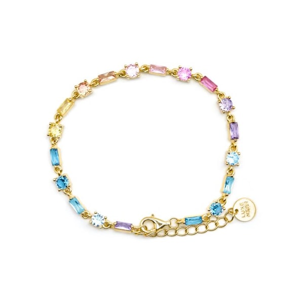 Armband - Luxenter - Morae - Silver 925 - Guld 18k - Flerfärgad zirkon Flerfärgad
