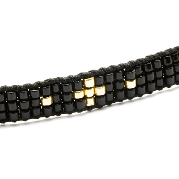 Armbånd Luxenter med sort krystal i 18k guldbelægning - Sagruk Svart