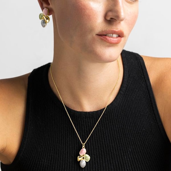 Collier - Luxenter - Laido - Guld 18k - Multifarget lak - 42 cm + 3 cm forlængelse Flerfärgad