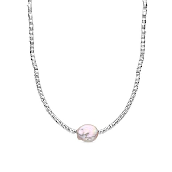 Collier - Luxenter - Siever - Silver 925 - Pläterat med rhodium - Vit pärla
