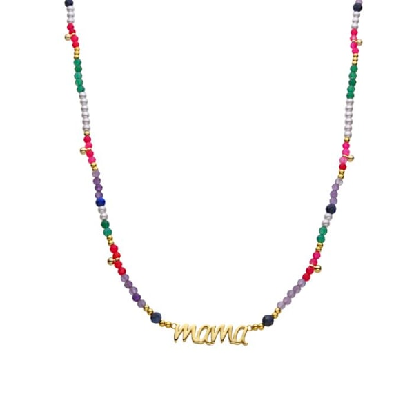 Collier - Luxenter - Mama - Argent 925 - Multifarvet krystal - 18k guld Flerfärgad