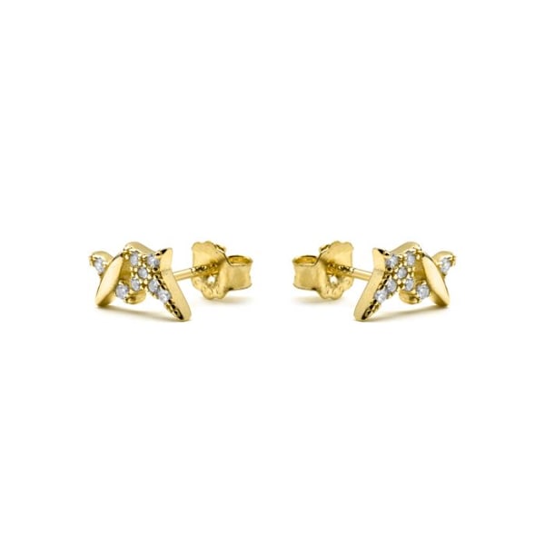 Örhängen - Ciko - Silver 925 - Glittrande zirkonium - 18k guldfinish - 9,5 mm