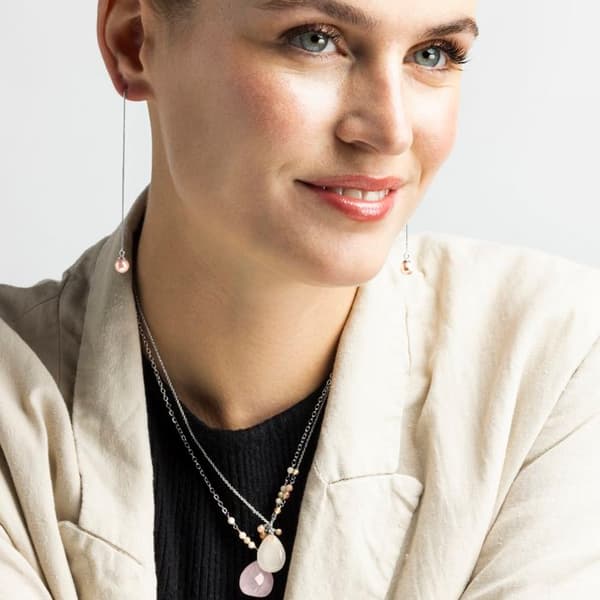 Collier - Adak - Legering - Orange agat - One size - Kvinde Apelsin