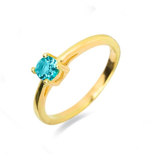 Ring - Luxenter - Otieno - Argent 925 - Hydrotermisk Kvarts - Guld 18k blå 16