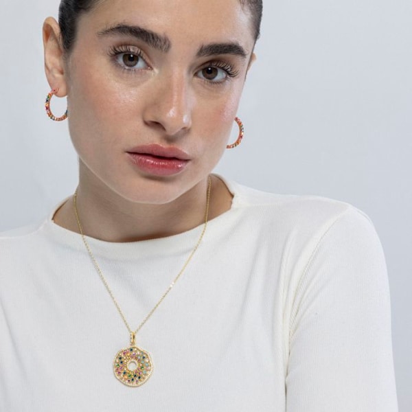 Collier - Luxenter - Xodoa - Argent 925 - Zircone multicolor - Guld 18K Flerfärgad