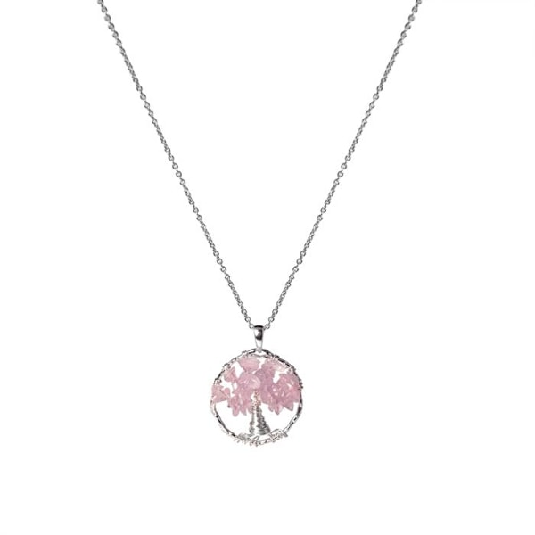 Collier - Budleia - Rhodiumlegering - Rosenkvarts - Unisex - Roséguld Rosa