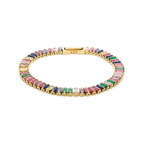 Luxenter Armbånd i multicolore zirkon afsluttet i 18 karat gult guld - Gorys Flerfärgad