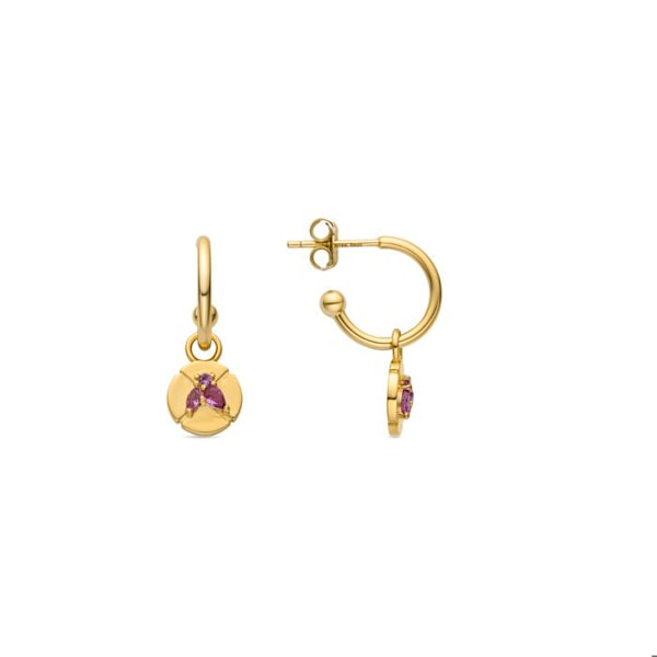 Øreringe - Luxenter - Ufore - Argent 925 - Rosa zircon - Guld 18k