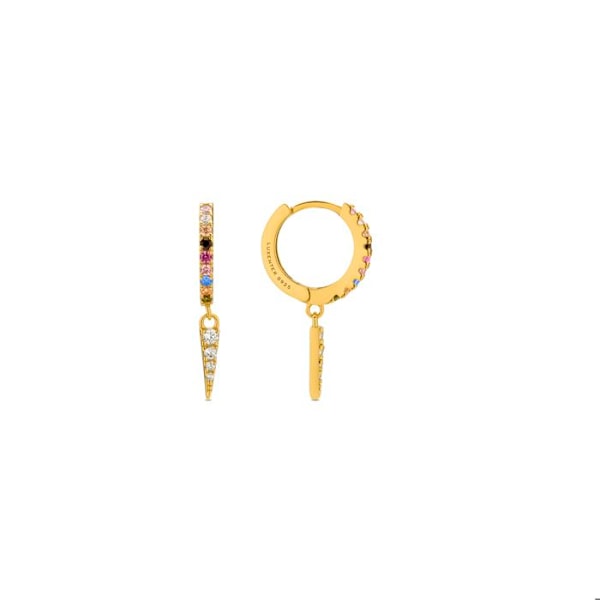 Boucles d'oreilles Luxenter i sølv 925 med multicolore zirkon og 18K guld finish - Atrie Flerfärgad
