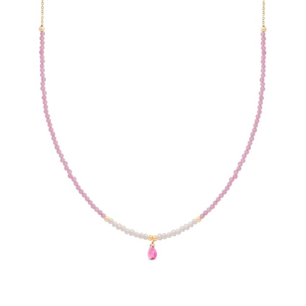Collier - Athat - 18 Karat Guldplade - One Size - Turmalin - Kvinde Gult guld