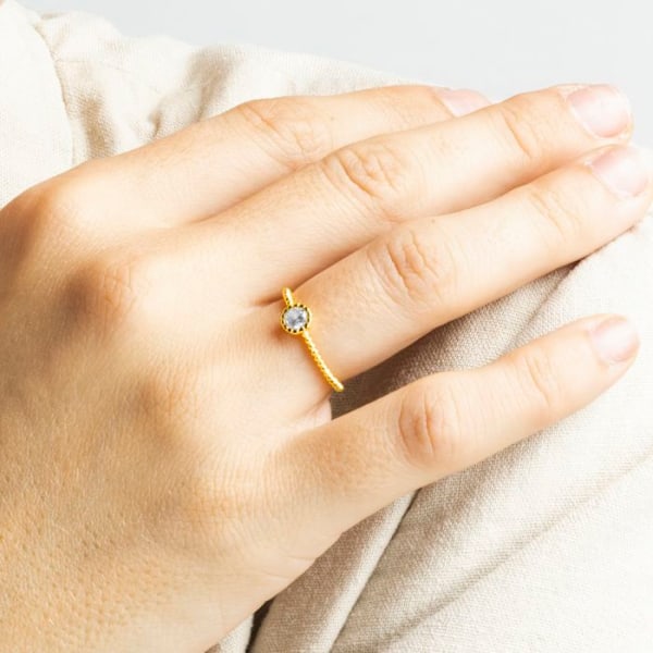 Bague Luxenter i sterling sølv 925 med glitrende zircon og finish i 18K guld - Naadim pengar 16