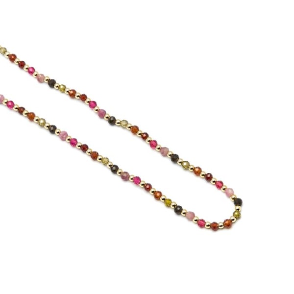 Collier - Luxenter - Irfoa - Gult 18K - Flerfärgat kristall - 40,5 cm + 5,5 cm förlängning Flerfärgad