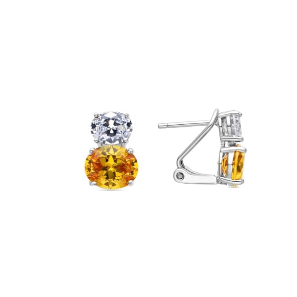 Örhängen - Luxenter - Elsoni - Silver 925 - Guld 18k - Padparadscha sten