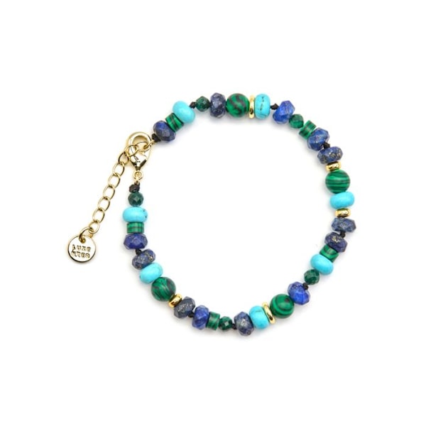Armbånd - Luxenter - Arru - Naturlig Lapis Lazuli - 18k Guld - 6 mm bredde