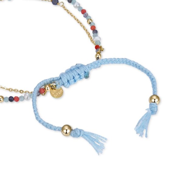 Armbånd - Asvorg - Argent 925 - Pastel grøn hydrotermal kvarts - Guld 18K - 0,78 gr Pastellgrön