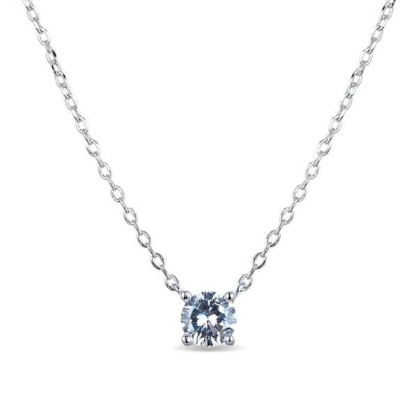Collier - Luxenter - Keval - Argent 925 - Kubisk Zirkon - Rhodiumpläterad
