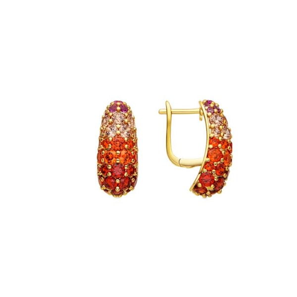 Boucles d'oreilles Luxenter i 925 sølv og multicolor zirkon med 18k guld finish - Abxi Flerfärgad
