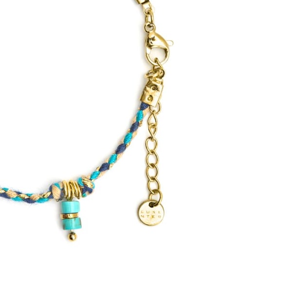 Armband - Luxenter - Liskel - Guld 18k - Mörkblå kristall - 16 cm + 3 cm förlängning Mörkblå