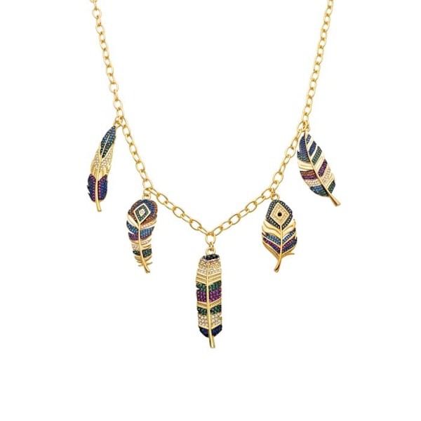 Halsband - Muisem - Flerfärgad zirkon - 18 karat guld - 45 cm - Boho-stil Flerfärgad