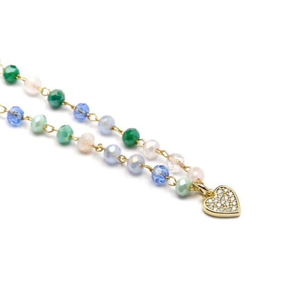 Collier - Luxenter - Caram - Silver 925 - Guld 18k - Flerfärgad kristall Flerfärgad