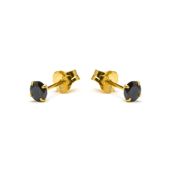 Øreringe - Luxenter - Otieno - Sølv 925 - Onyx zirkoner - 18K guld