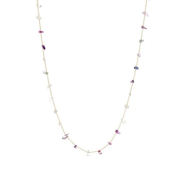 Halsband - Luxenter - Bidain - 18k guld - Mångfärgad naturlig sten - 42 cm + 3 cm Flerfärgad
